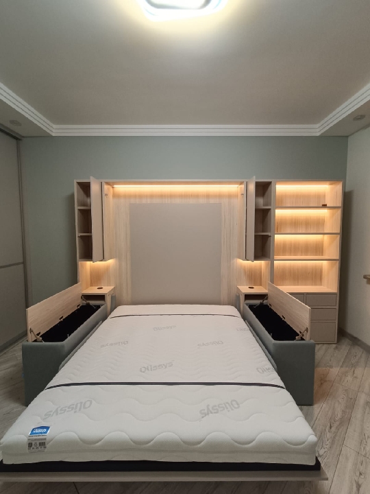 Шкаф 1.1 закрытый с подсветкой 2 секции