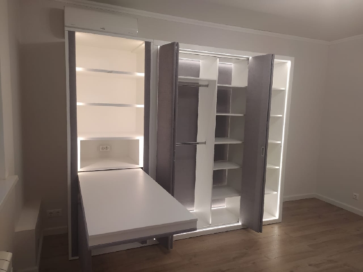 Шкаф 1.1 с откидным столом и подсветкой